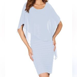 Frank Lyman Design Chiffon Layer Asymmetrical Sheath Dress style 51027